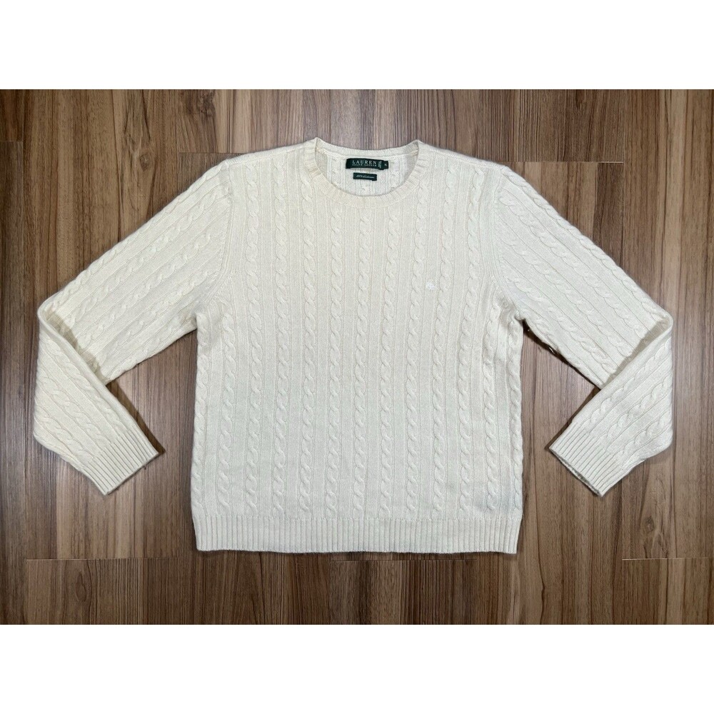 Lauren Ralph Lauren 100%  Cashmere Cable Knit Sweater Women’s XL